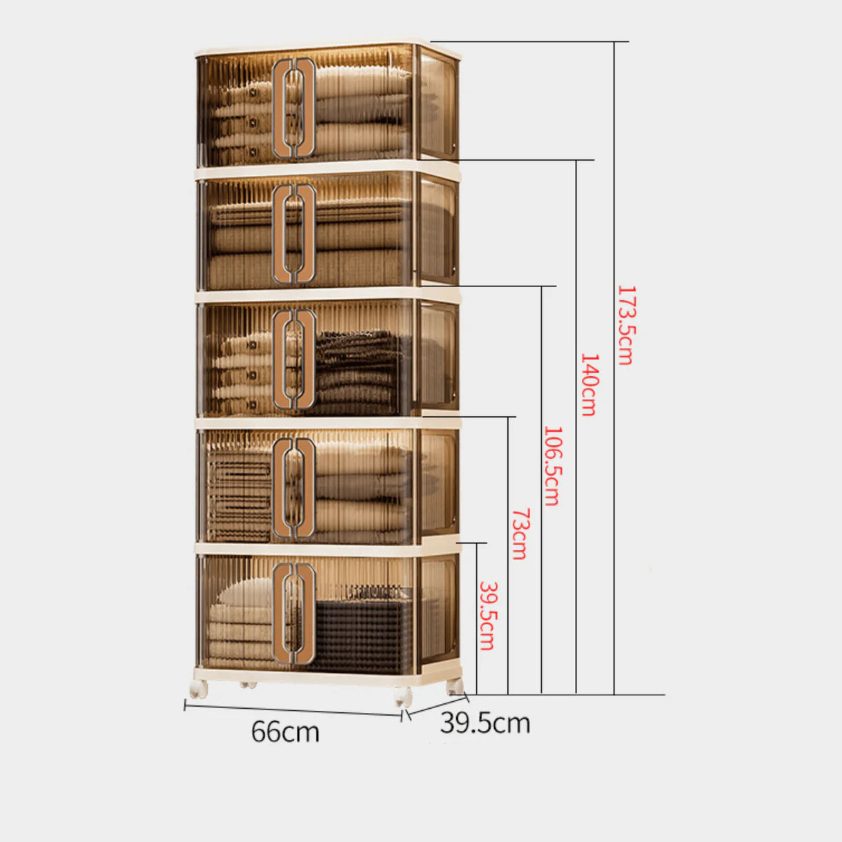 Multi-Purpose Plastic Large-Capacity Foldable Storage Cabinet with Double Doors