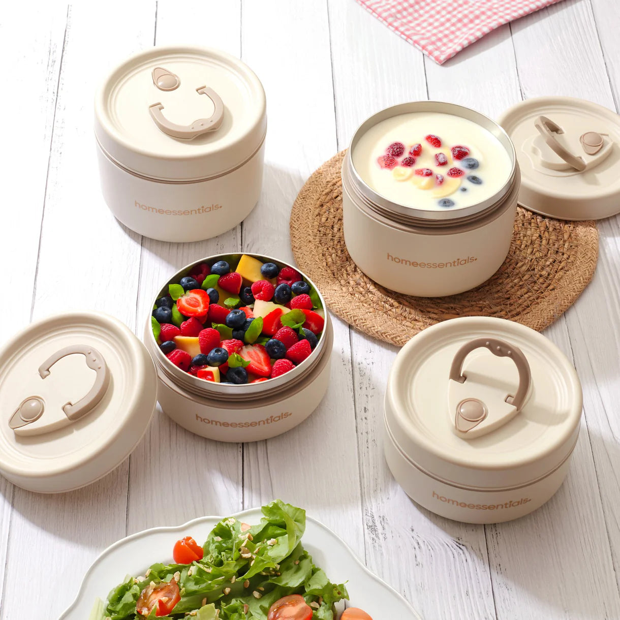 4 Pcs Portable Insulated Lunch Container Set with Bag