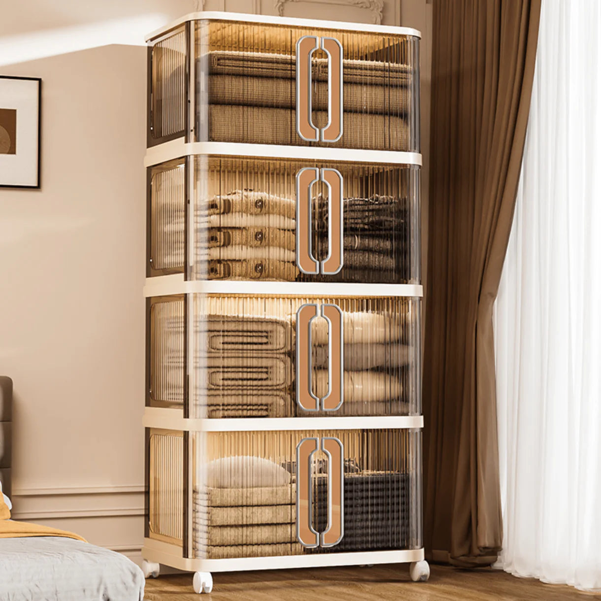 Multi-Purpose Plastic Large-Capacity Foldable Storage Cabinet with Double Doors