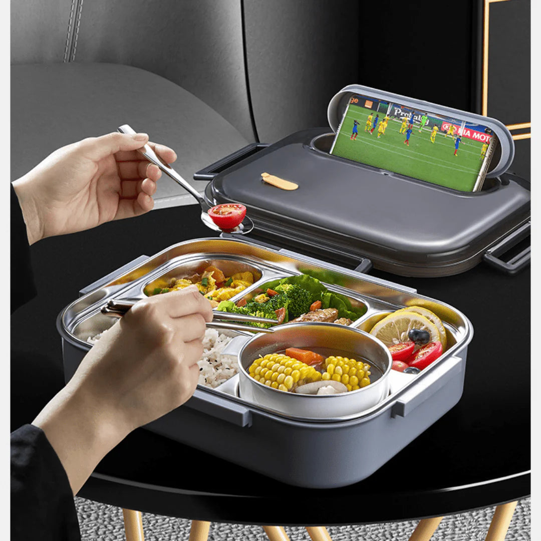 5-Compartment Stainless Steel Thermal Bento Lunch Box(2800ml)