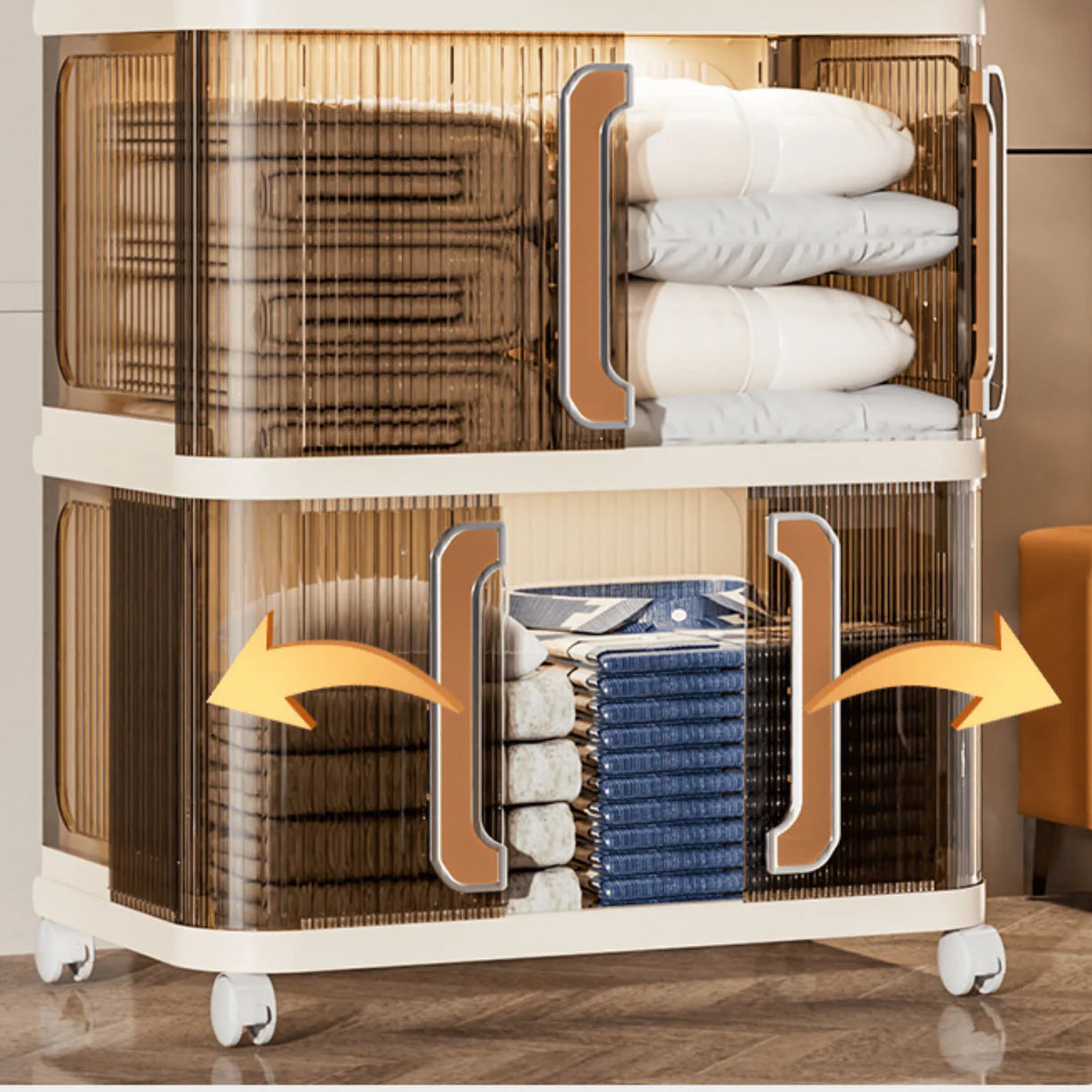 Multi-Purpose Plastic Large-Capacity Foldable Storage Cabinet with Double Doors