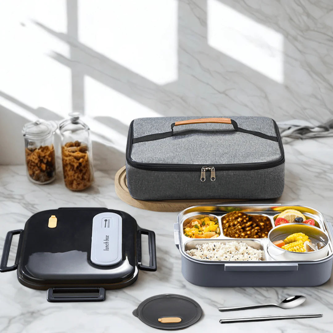 5-Compartment Stainless Steel Thermal Bento Lunch Box(2800ml)