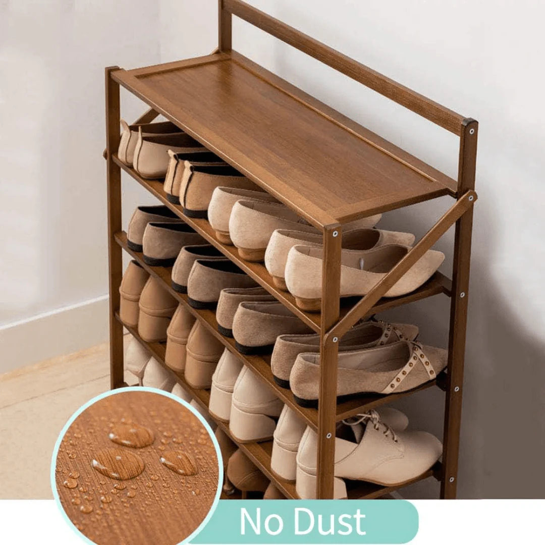 Multi-Use Foldable Wooden Shoe Storage Shelf (68cm)