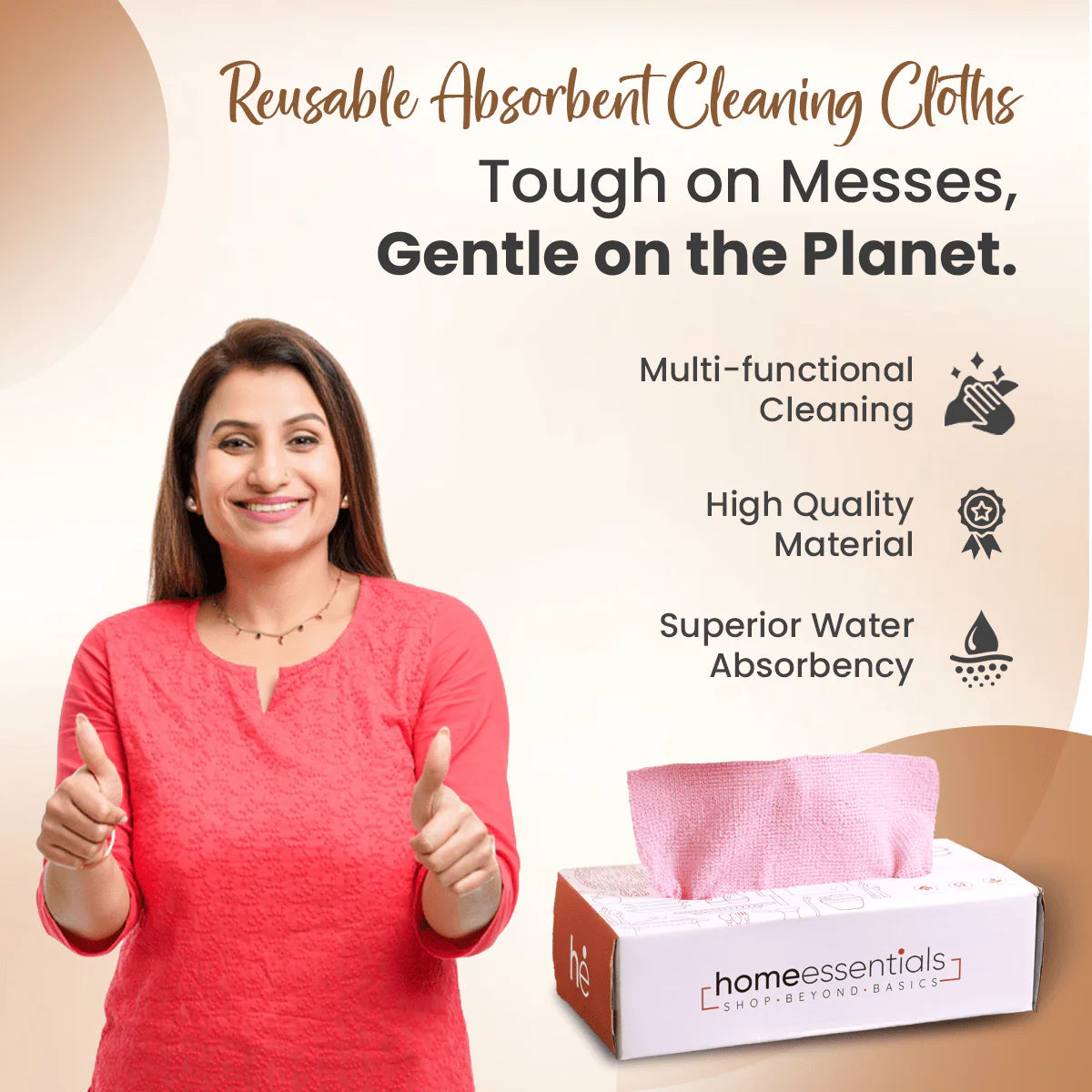 Reusable Absorbent Cleaning Cloths - 20 PCS BOX