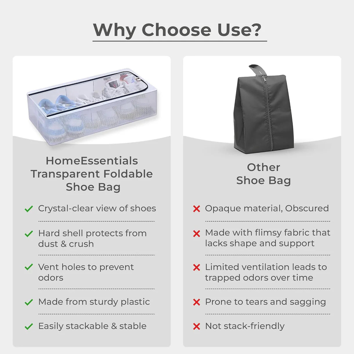 Transparent Under-Bed Shoe Storage Bag